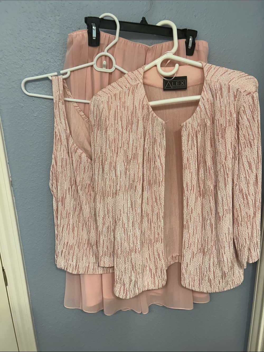 Alex Evenings Blush Pink Three-Piece Dress Ensemble